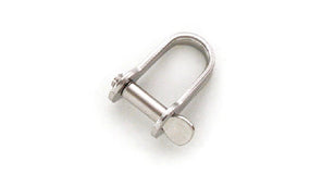 D-Schäkel aus Edelstahl, flache, gerade Form
