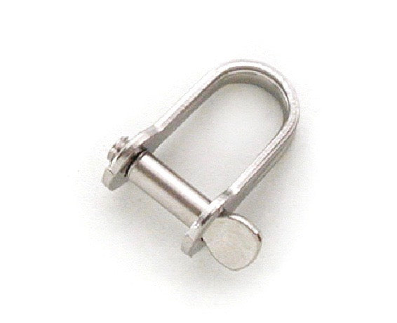 D-Schäkel aus Edelstahl, flache, gerade Form