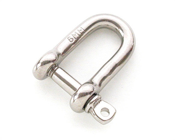 D-Schäkel aus Edelstahl, gerade Form