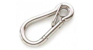 Karabiner aus Edelstahl mit Ring und Feder