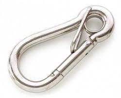 Karabiner aus Edelstahl mit Ring und Feder