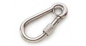 Karabiner aus Edelstahl mit Schraubverschluss und Ring