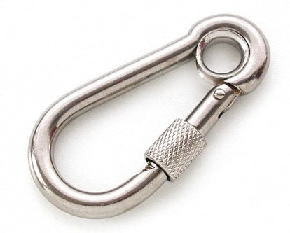 Karabiner aus Edelstahl mit Schraubverschluss und Ring