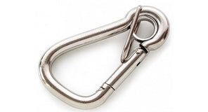 Birnenförmige Karabiner aus Edelstahl mit Ring und Feder
