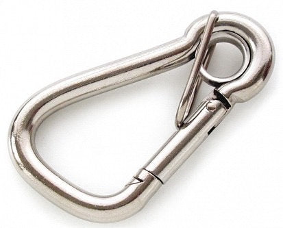 Birnenförmige Karabiner aus Edelstahl mit Ring und Feder