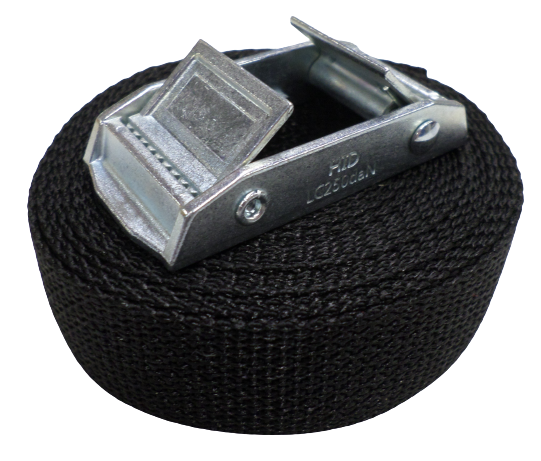 Schwarzer 25 mm Spanngurt mit losem Doppelklemmverschluss