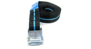 Schwarz/blaue Spanngurte mit Klemmverschluss