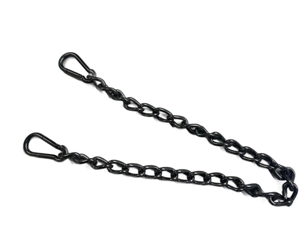Schwarze Gourmetkette aus Edelstahl mit Edelstahl-Karabinerhaken