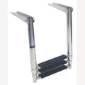 Telescopische zwemtrap voor montage op platform,  A4/kunststof 410-870x305mm, 3-laags, zwart, 1 Stuk