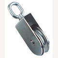 Touwblok met draaibaar oog, vlak,  A2/MS voor touw 10mm, rol 50mm, 1 Stuk