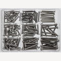 Assortimentsdoos metrische platkopschroeven zonder flens,  A4 ISO 7380-1 M4-M6 150 stuks, 1 Stuk