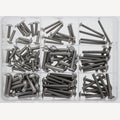 Assortimentsdoos metrische platkopschroeven met flens,  A4 ISO 7380-2 M4-M6 150 stuks, 1 Stuk
