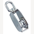 Touwblok met draaibaar oog,  A2/MS voor touw 4mm, rol 15mm, 1 Stuk