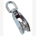 Touwblok met draaibaar oog en scharnier,  A2/MS voor touw 6mm, rol 25mm, 1 Stuk