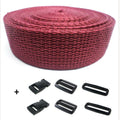 Komplettes Armband burgunderrot 25 mm 5 Meter und Schnallen