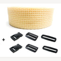 Komplettes Armband cremefarben 25 mm 5 Meter und Schnallen