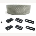 Komplettes Armband grau 25 mm 5 Meter und Schnallen