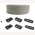 Komplettes Armband grau 25 mm 5 Meter und Schnallen