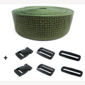 Komplettes Armband olivgrün 25 mm 5 Meter und Schnallen
