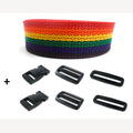 Komplettes Regenbogenband 25 mm 5 Meter und Schnallen