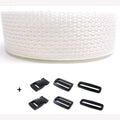 Komplettes Armband weiß 25 mm 5 Meter und Schnallen