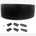Komplettes Armband schwarz 25 mm 5 Meter und Schnallen
