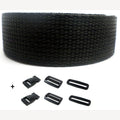 Komplettes Armband schwarz 25 mm 5 Meter und Schnallen
