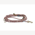 Hundeleine Tartan Beige 5 Meter dreifach verstellbar aus Messing