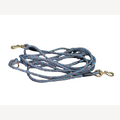 Hundeleine Tartan grau blau 5 Meter dreifach verstellbar aus Messing