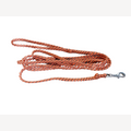 Hundeleine beige/orange 2 Meter mit Karabinerhaken aus Edelstahl