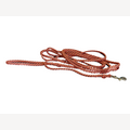 Hundeleine beige/orange 4 Meter mit Messingkarabiner