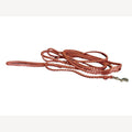 Hundeleine beige/orange 8 Meter Messingkarabiner