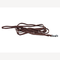 Hundeleine dunkelbraun 4 Meter mit Karabinerhaken aus Messing