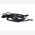 Schwarze reflektierende Hundeleine 3 Meter mit Stahlkarabiner