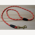 Hundeleine 25 Meter PP rot/gelb/weiß mit Messing-Karabinerhaken