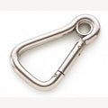 Edelstahlkarabiner 60 mm birnenförmig mit Ring
