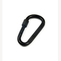 Karabiner schwarz 60 mm Eiform mit Schraubverschluss