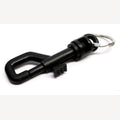 Runder Karabiner aus schwarzem Kunststoff
