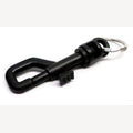 Runder Karabiner aus schwarzem Kunststoff