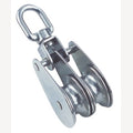 Edelstahl-Doppelrolle 25 mm mit drehbarem Wirbel