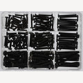 Assortimentsdoos metrische zeskantschroeven,  A4 DIN 933 M4-M6 150 stuks, zwart, 1 Stuk