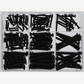 Assortimentsdoos metrische verzonken schroeven met TX,  A4 ISO 14581 M4-M6 150 stuks, zwart, 1 Stuk