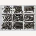 Assortimentsdoos metrische zeskantschroeven,  A4 DIN 933 M4-M6 150 stuks, 1 Stuk