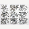 Assortimentdoos met verzonken plaatschroeven met kruiskop.,  A4 DIN 7982 3,5-5,5 mm 200 stuks, 1 Stuk
