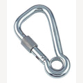 Karabiner, asymmetrisch, mit Sicherungsmutter und Kausche, A4 10x100mm, 5 Stück