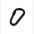 Karabiner schwarz 60 mm Eiform mit Schraubverschluss