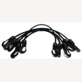 Schwarze Spanngummis 410-720 mm mit 2 Kunststoffhaken